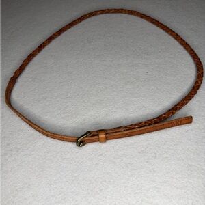 Abercrombie & Fitch Braided Tan Leather Belt Thin 37 inches AF Modern Style